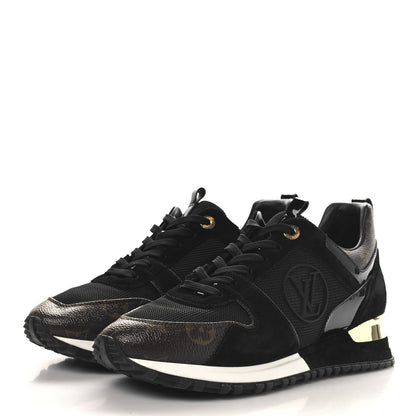 Louis Vuitton Suede Monogram Run Away Sneakers 39 Black 4 of 9
