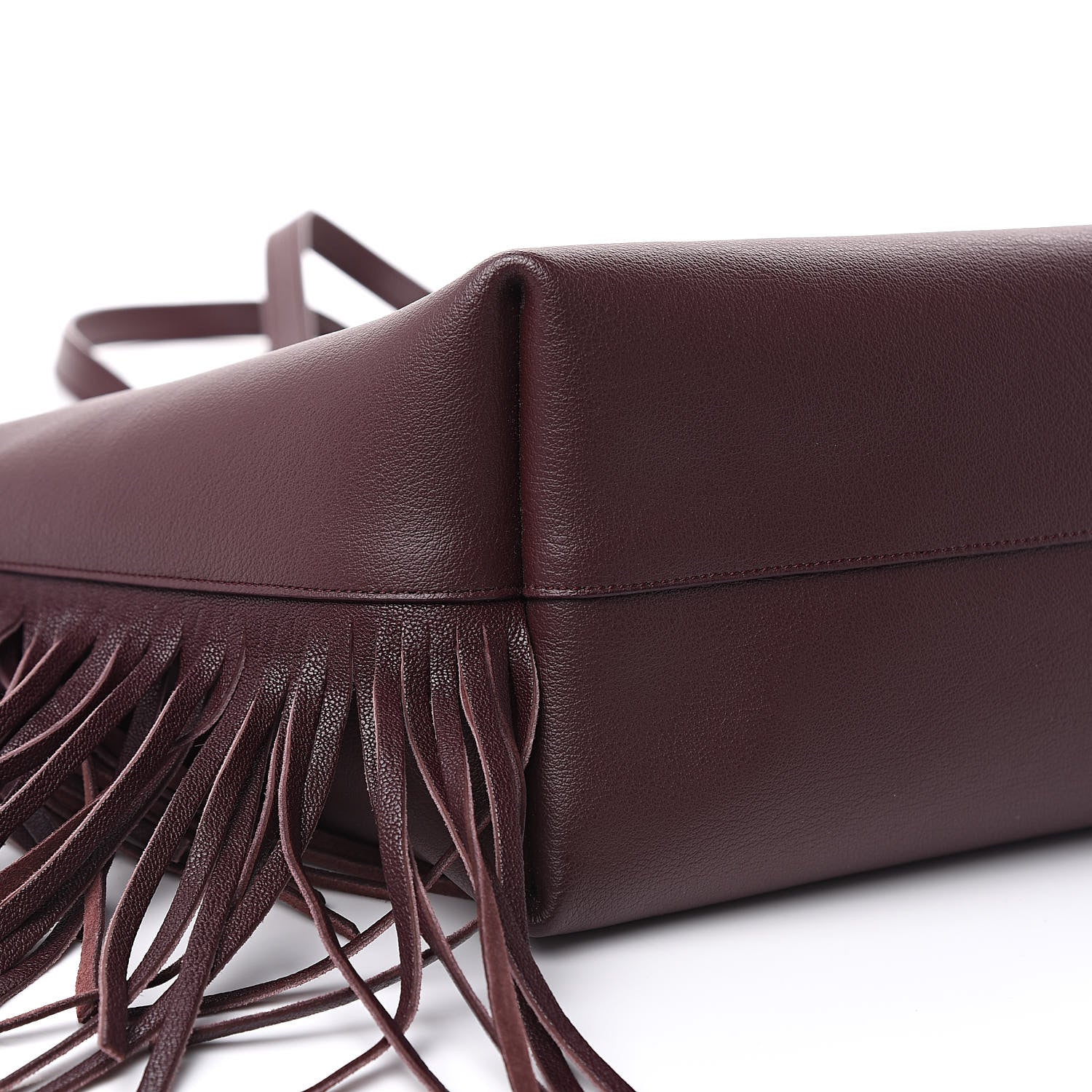 Saint Laurent Calfskin Large Fringe Shopping Tote Amaranto 8 of 11