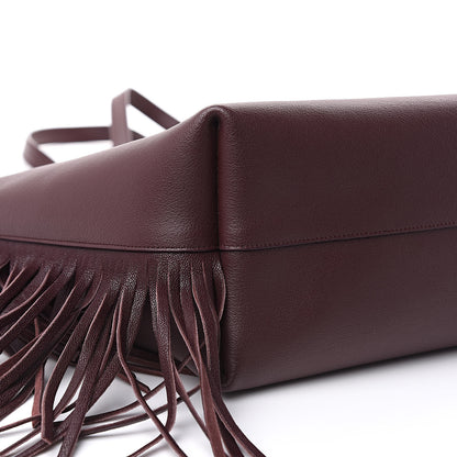 Saint Laurent Calfskin Large Fringe Shopping Tote Amaranto 8 of 11