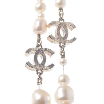 Chanel Graduated Pearl CC Long Necklace Light Gold 7 of 8