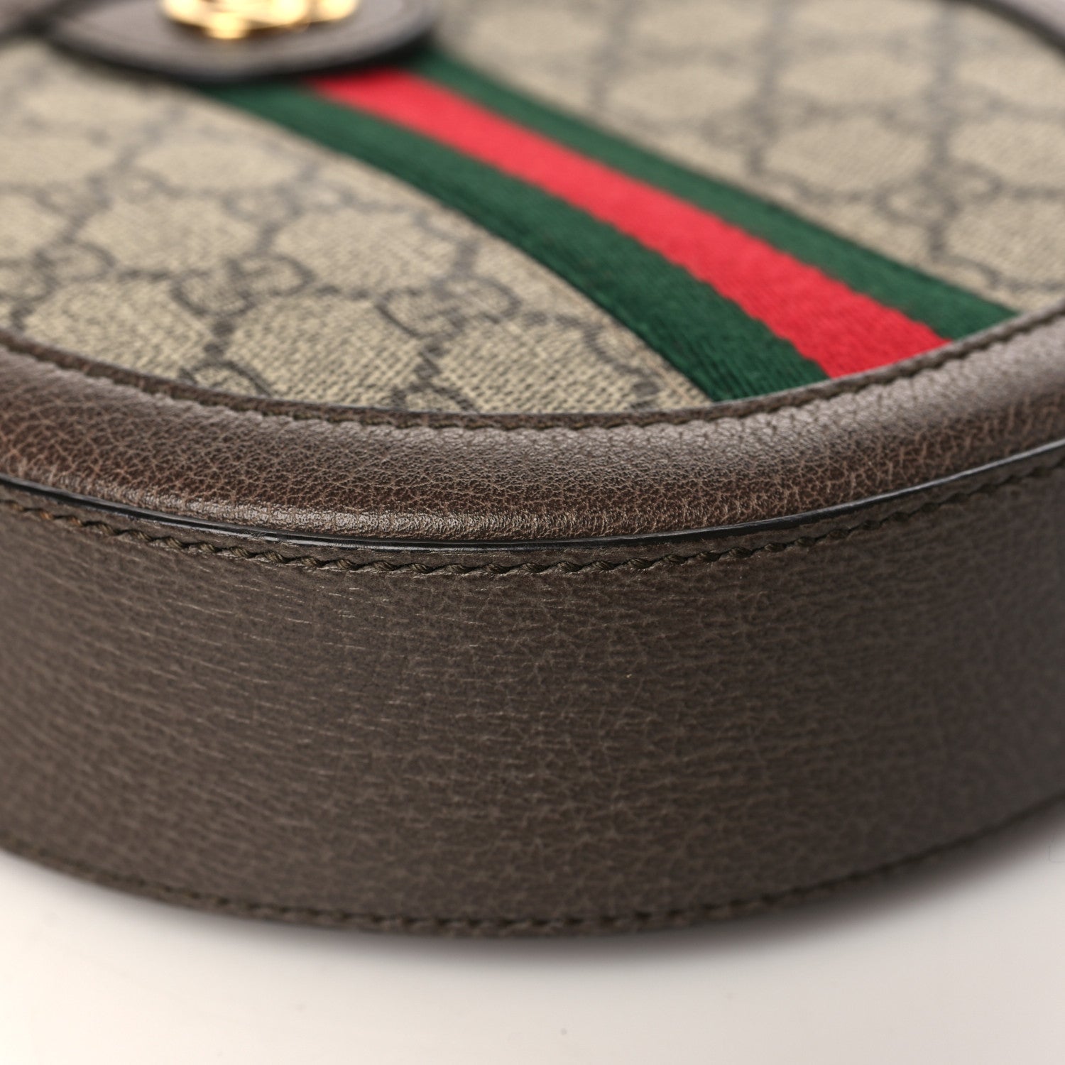 Gucci GG Supreme Monogram Web Mini Ophidia Round Shoulder Bag Brown 8 of 9
