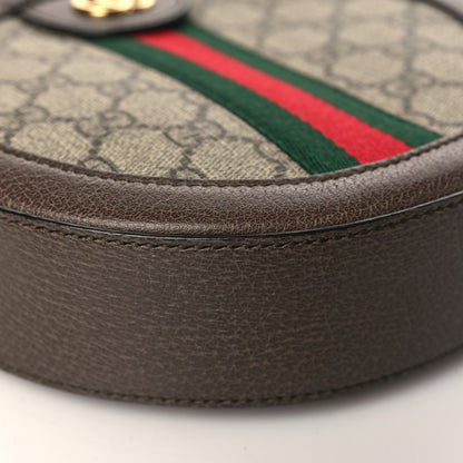 Gucci GG Supreme Monogram Web Mini Ophidia Round Shoulder Bag Brown 8 of 9