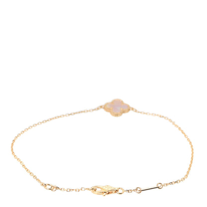 Van Cleef & Arpels 18K Yellow Gold Mother of Pearl Sweet Alhambra Bracelet 3 of 7