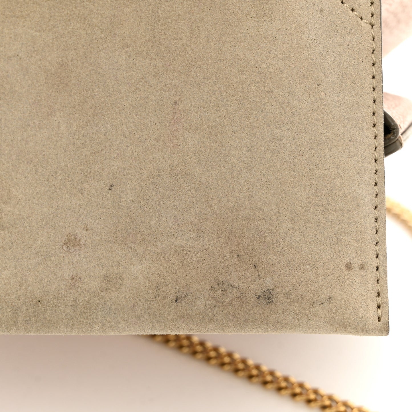 Grained Lambskin Mini Drew Shoulder Bag Cement Pink