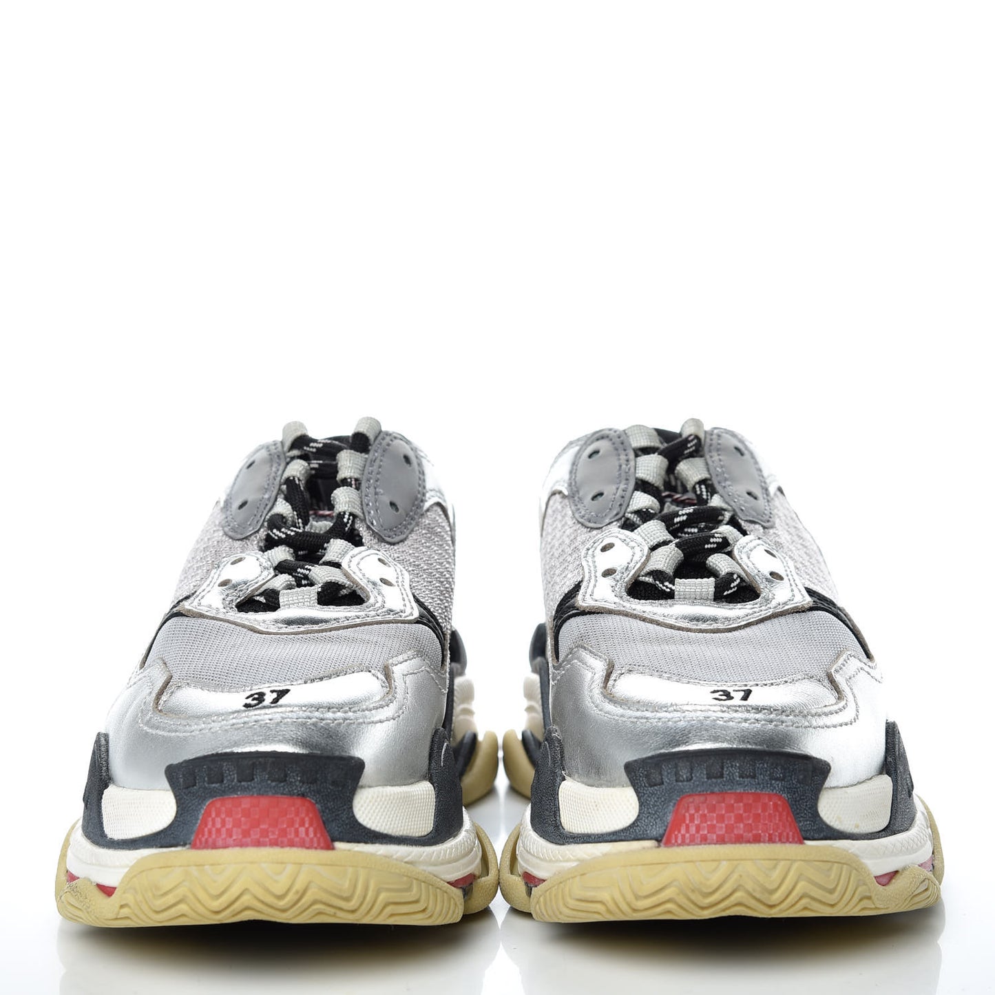 Mesh Nubuck Womens Triple S Sneakers 37 Black Argent