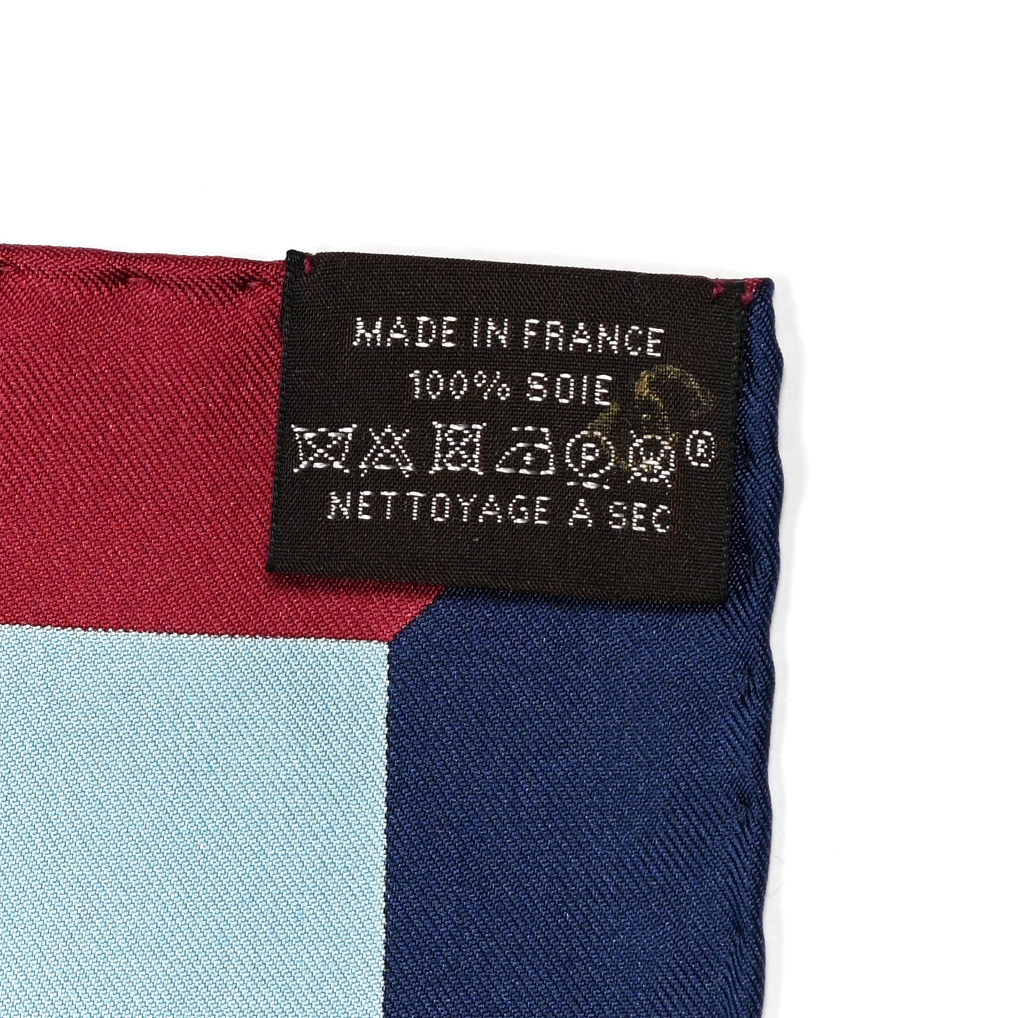 Silk Harnais De Timon Scarf 90 Bleu Glacier Bordeaux