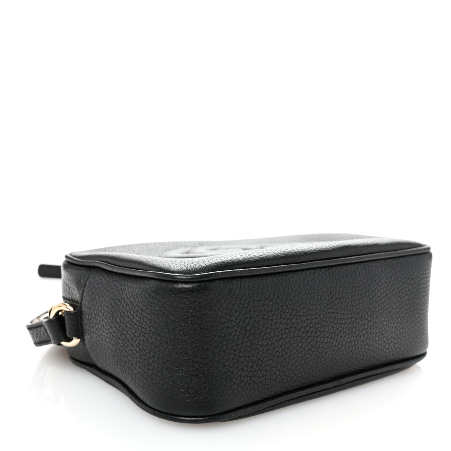 Pebbled Calfskin Small Soho Disco Bag Black