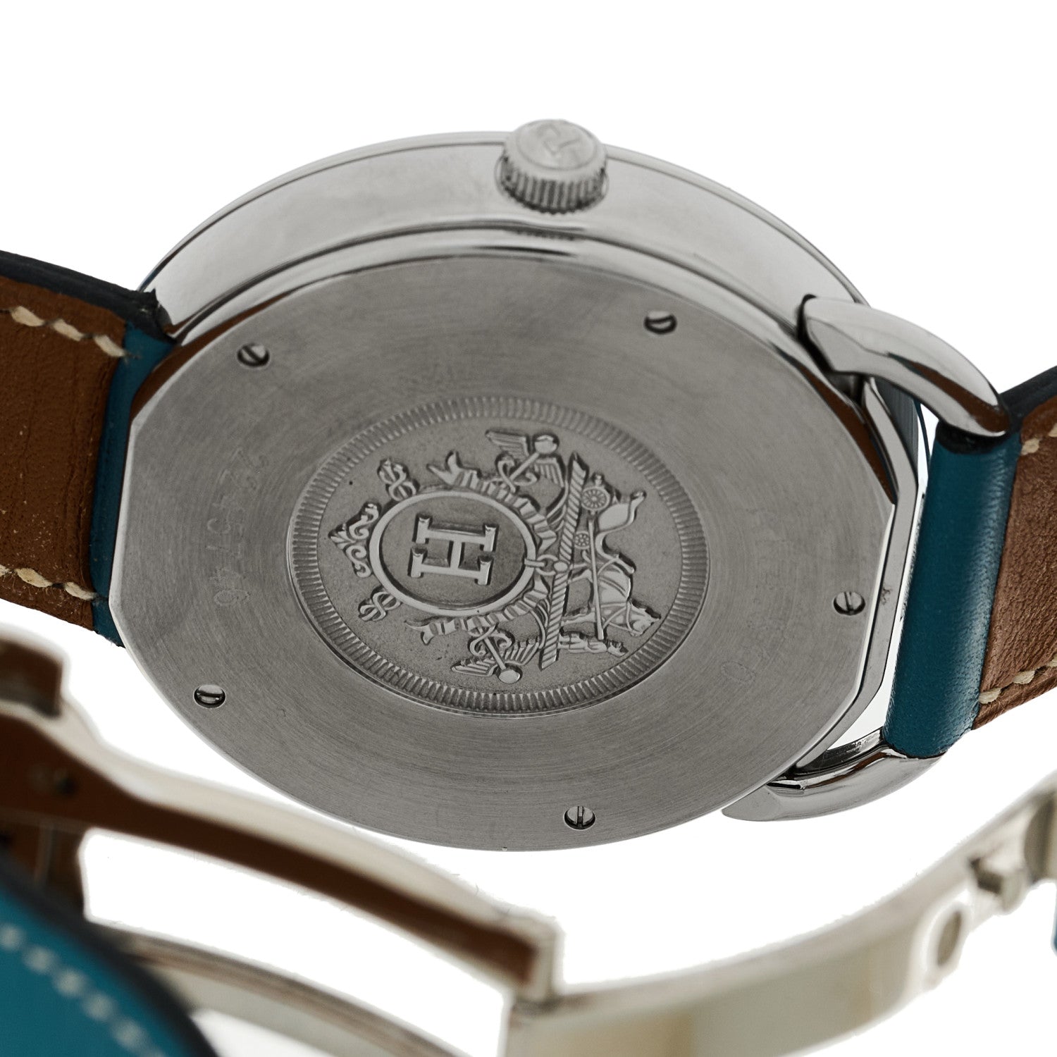 Hermes Stainless Steel Swift 41mm Arceau Automatic Watch Blue Jean 4 of 4