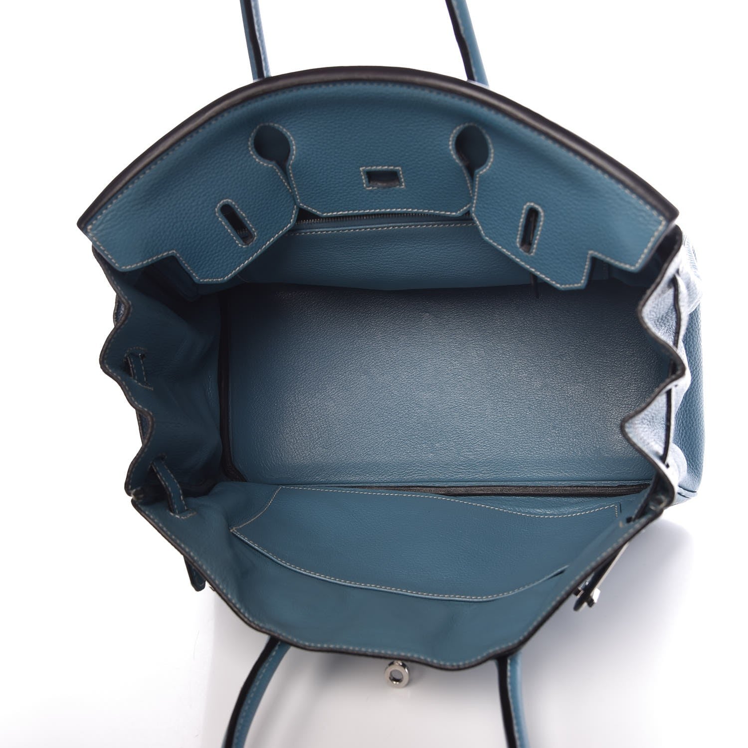 Hermes Taurillon Clemence Birkin 30 Blue Jean 5 of 8