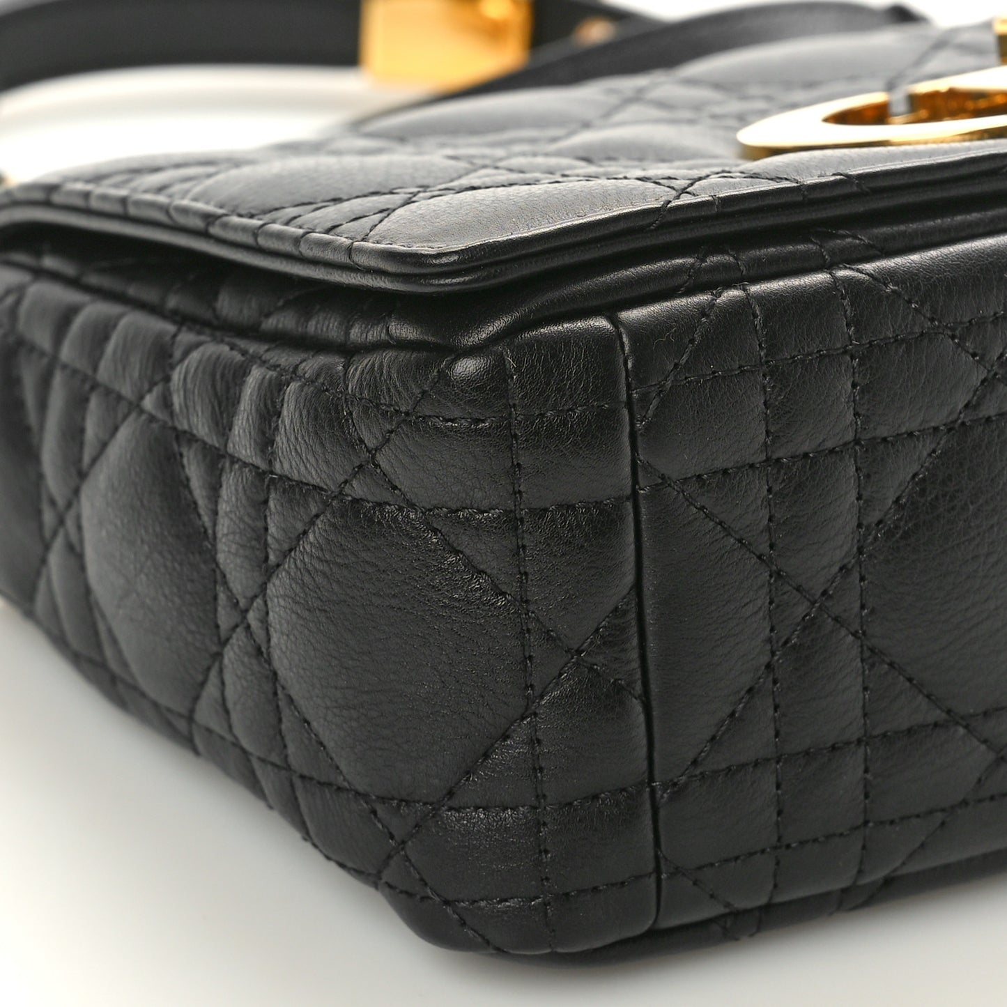 Calfskin Cannage Small Caro Bag Black