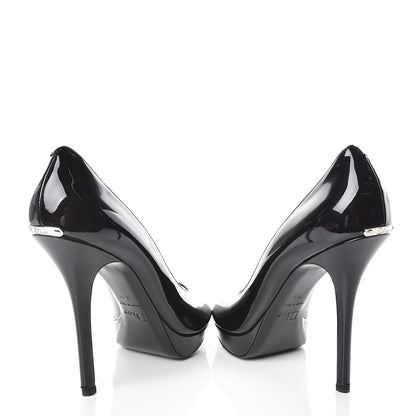 Christian Dior Patent Peep Toe Pumps 39.5 Black 6 of 9
