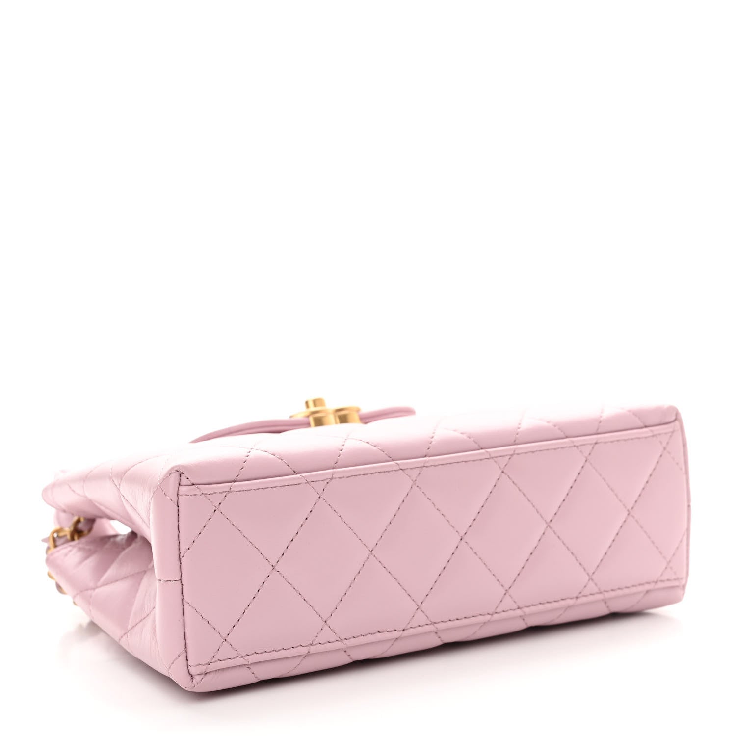 Chanel Shiny Aged Calfskin Quilted Nano Kelly Shopper Pink 4 of 11