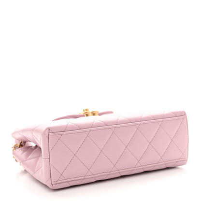 Chanel Shiny Aged Calfskin Quilted Nano Kelly Shopper Pink 4 of 11