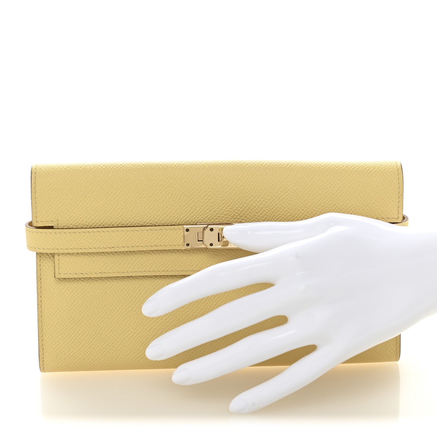 Hermes Epsom Kelly Longue Wallet Jaune Poussin 2 of 7