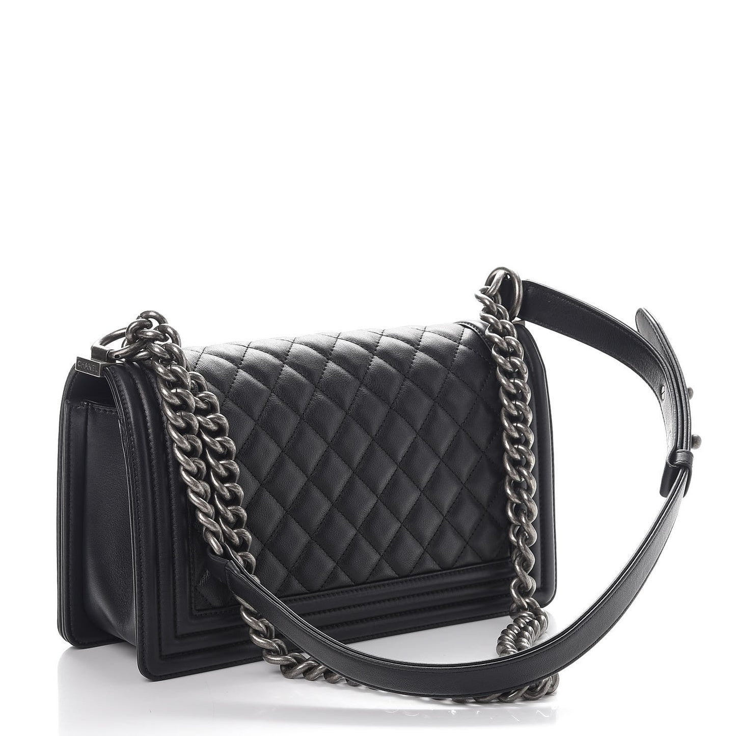 Calfskin Quilted Medium Boy Flap Black