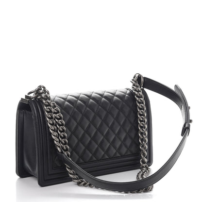 Chanel Calfskin Quilted Medium Boy Flap Black 4 of 9