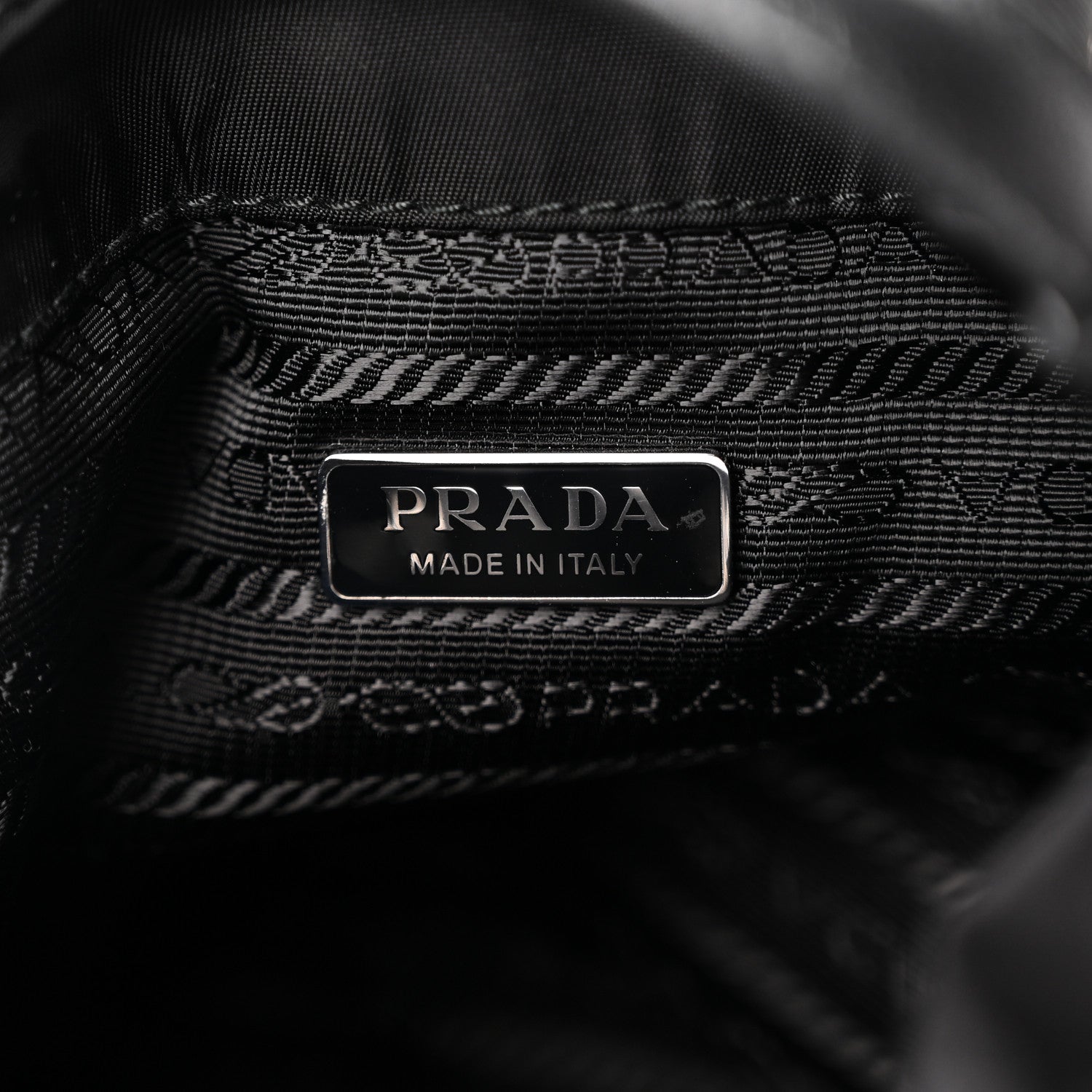 Prada Tessuto Saffiano Ricamo Sequin Crystal Embellished Mini Re-Edition 1978 Bucket Bag Black 6 of 9