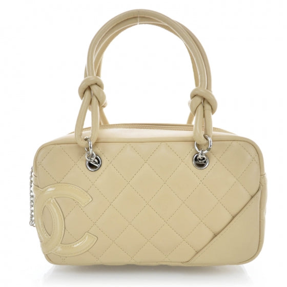 Chanel Calfskin Quilted Small Cambon Bowler Beige 1 of 12