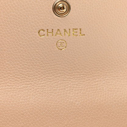 Chanel Caviar Pearl Quilted Coco Candy Flap Card Holder Beige 6 of 7