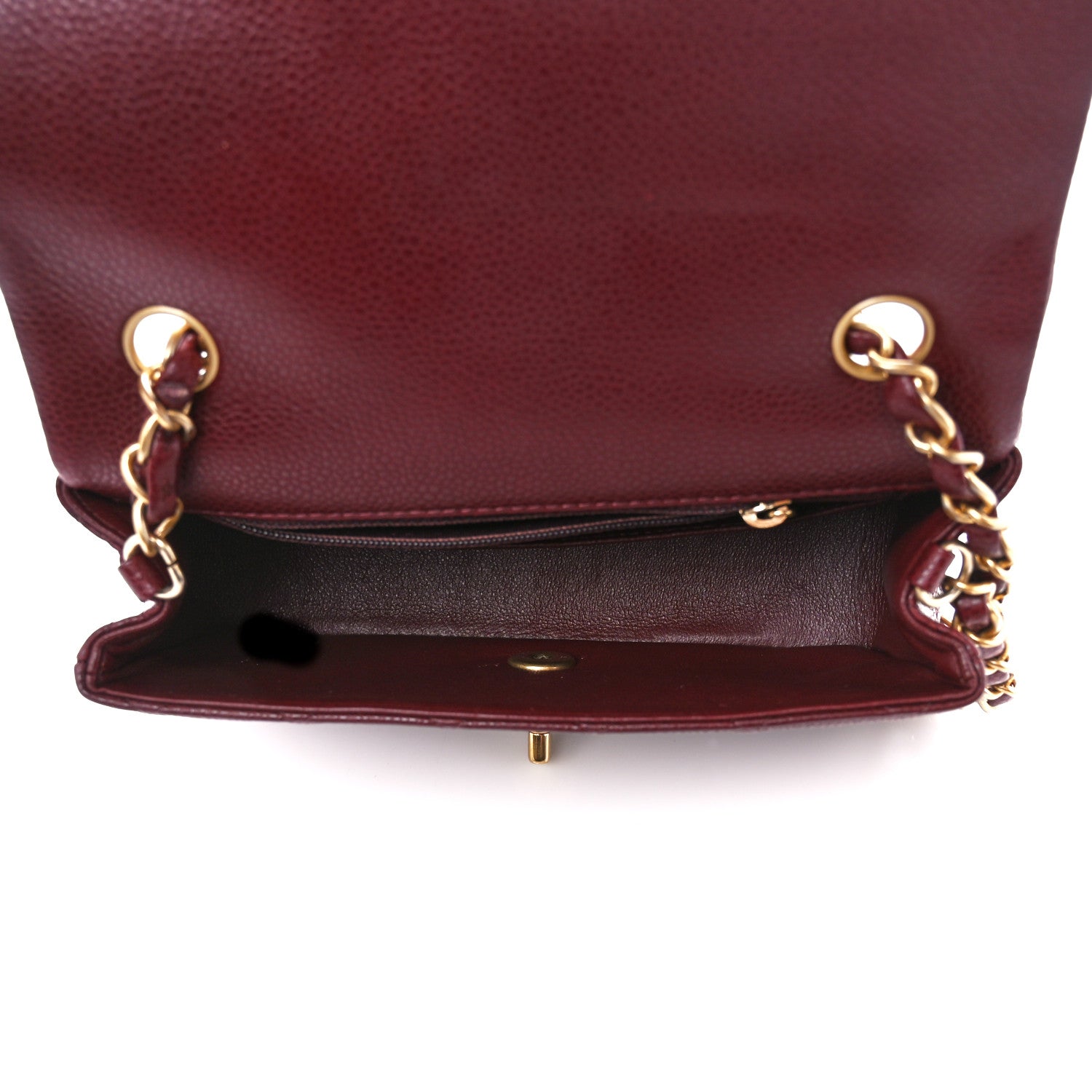 Chanel Caviar Quilted Mini Rectangular Flap Dark Red 5 of 11
