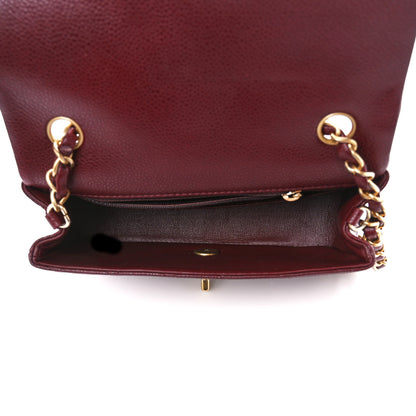 Chanel Caviar Quilted Mini Rectangular Flap Dark Red 5 of 11