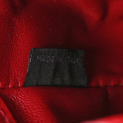 Prada Vernice Metal Triangle Logo Mini Drawcord Pouch Shoulder Bag Cherry 7 of 12