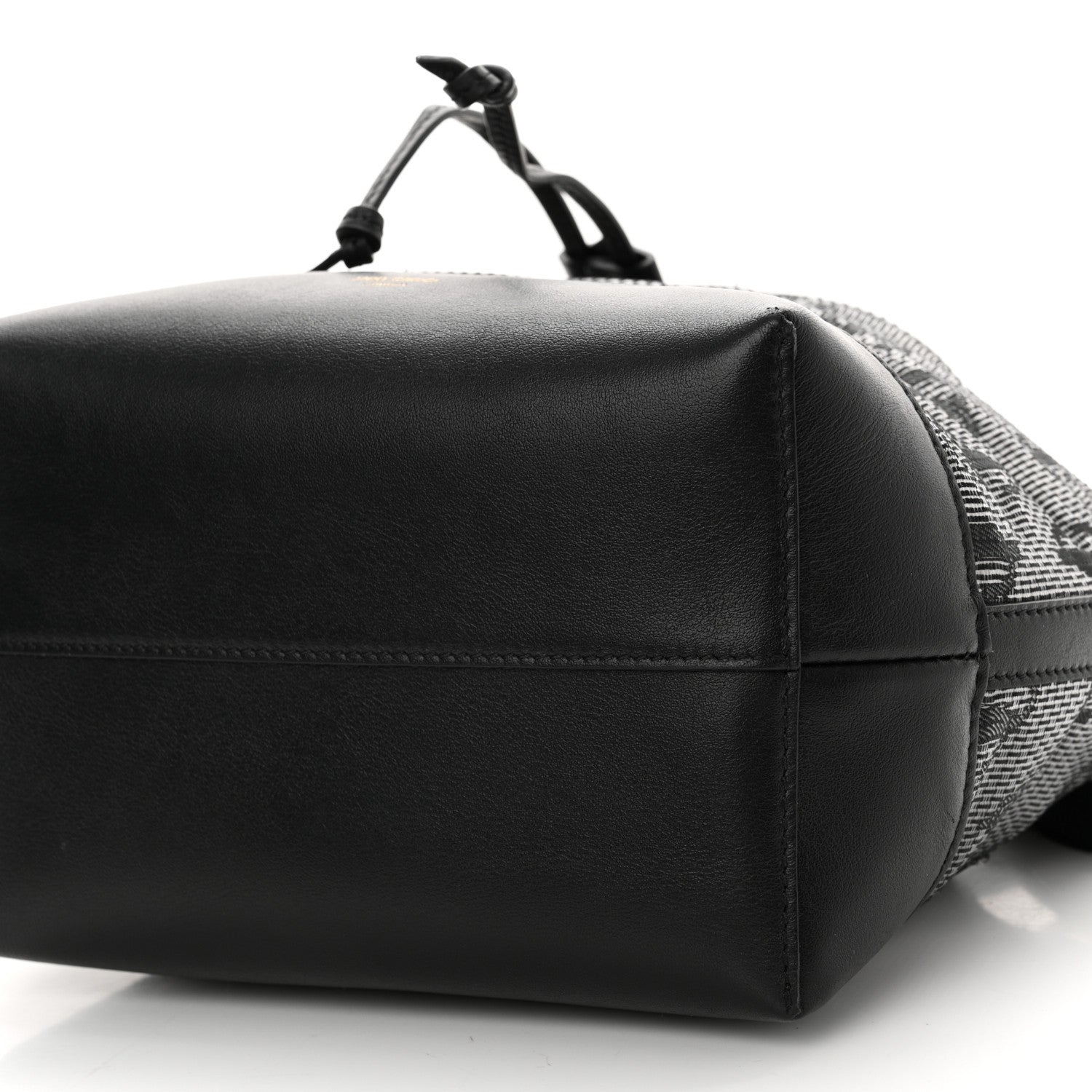 Jimmy Choo Calfskin Mesh JC Logo Juno Bucket Bag Black 9 of 10