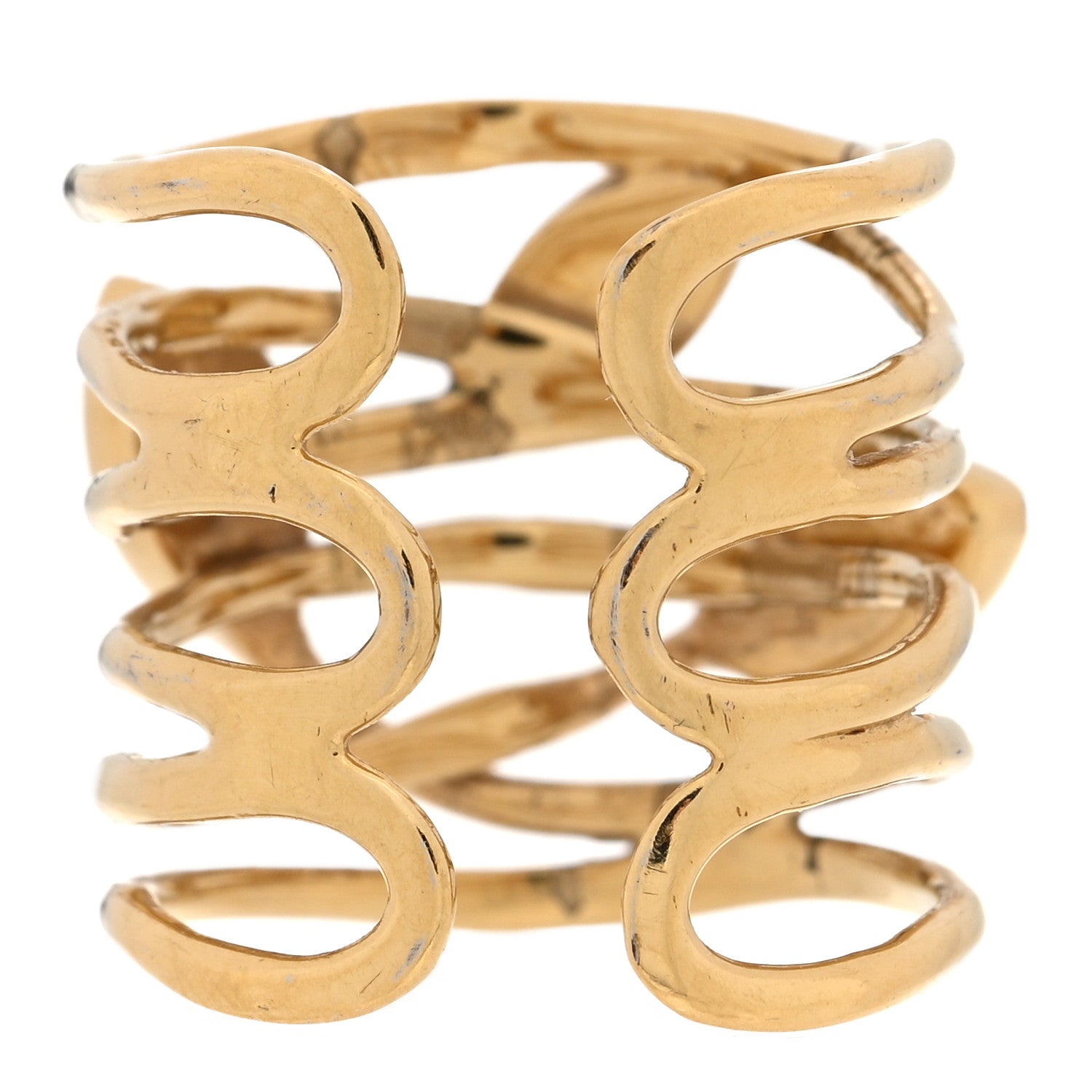 Louis Vuitton Crystal Wish Bone Ring S Gold 3 of 6