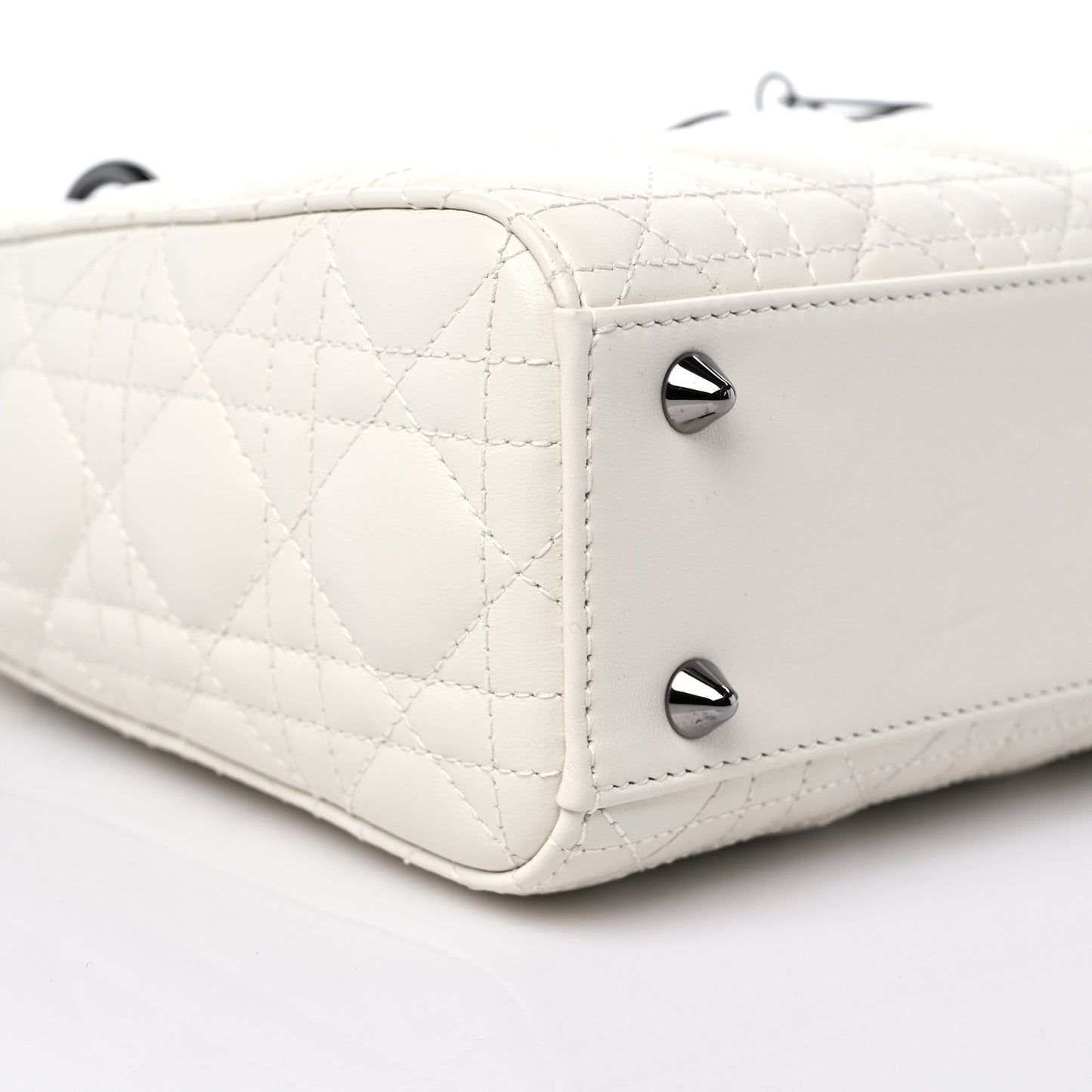 Lambskin Cannage Small My ABCDior Lady Dior White