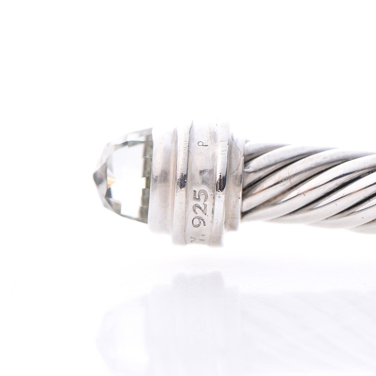 Sterling Silver Diamond Prasiolite 5mm Cable Classics Princess Bracelet
