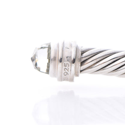 David Yurman Sterling Silver Diamond Prasiolite 5mm Cable Classics Princess Bracelet 6 of 6
