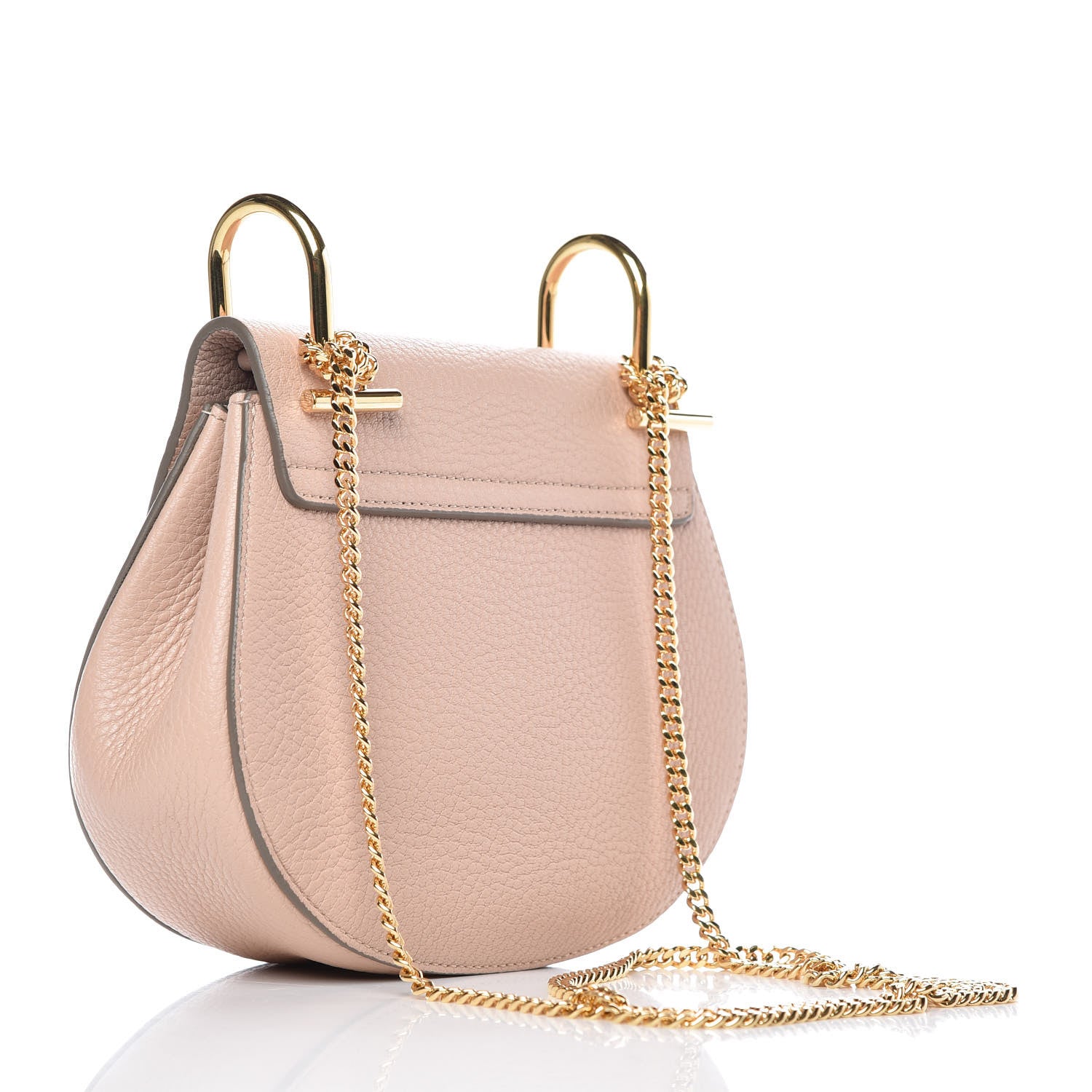 Chloe Grained Lambskin Mini Drew Shoulder Bag Cement Pink 3 of 7