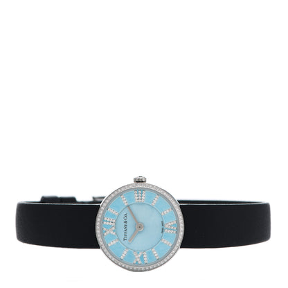Tiffany Stainless Steel Calfskin Diamond Bezel 24mm Atlas 2-Hand Quartz Watch Tiffany Blue 2 of 5