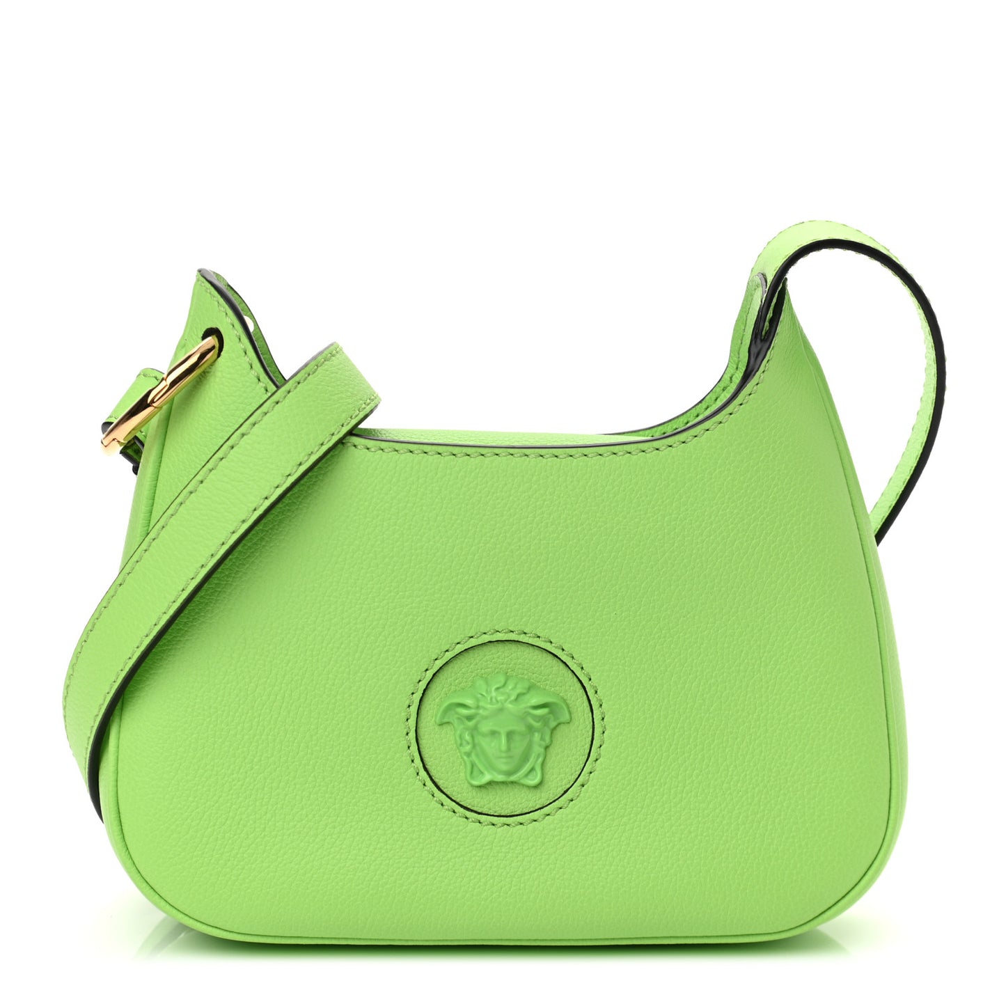 Calfskin La Medusa Small Hobo Crossbody Green