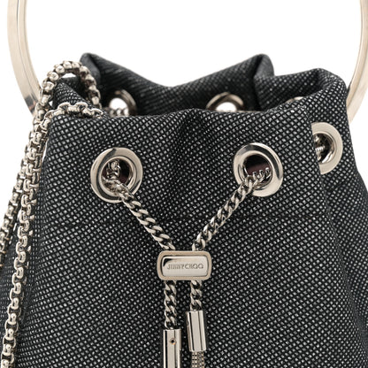 Jimmy Choo Metallic Fabric Bon Bon Bag Bucket Bag Silver 8 of 11