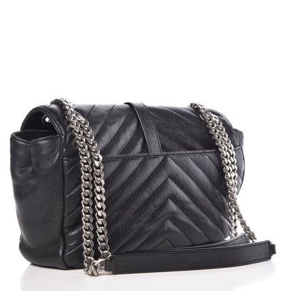 Saint Laurent Sheepskin Matelasse Medium Monogram College Punk Chain Satchel Black 4 of 12