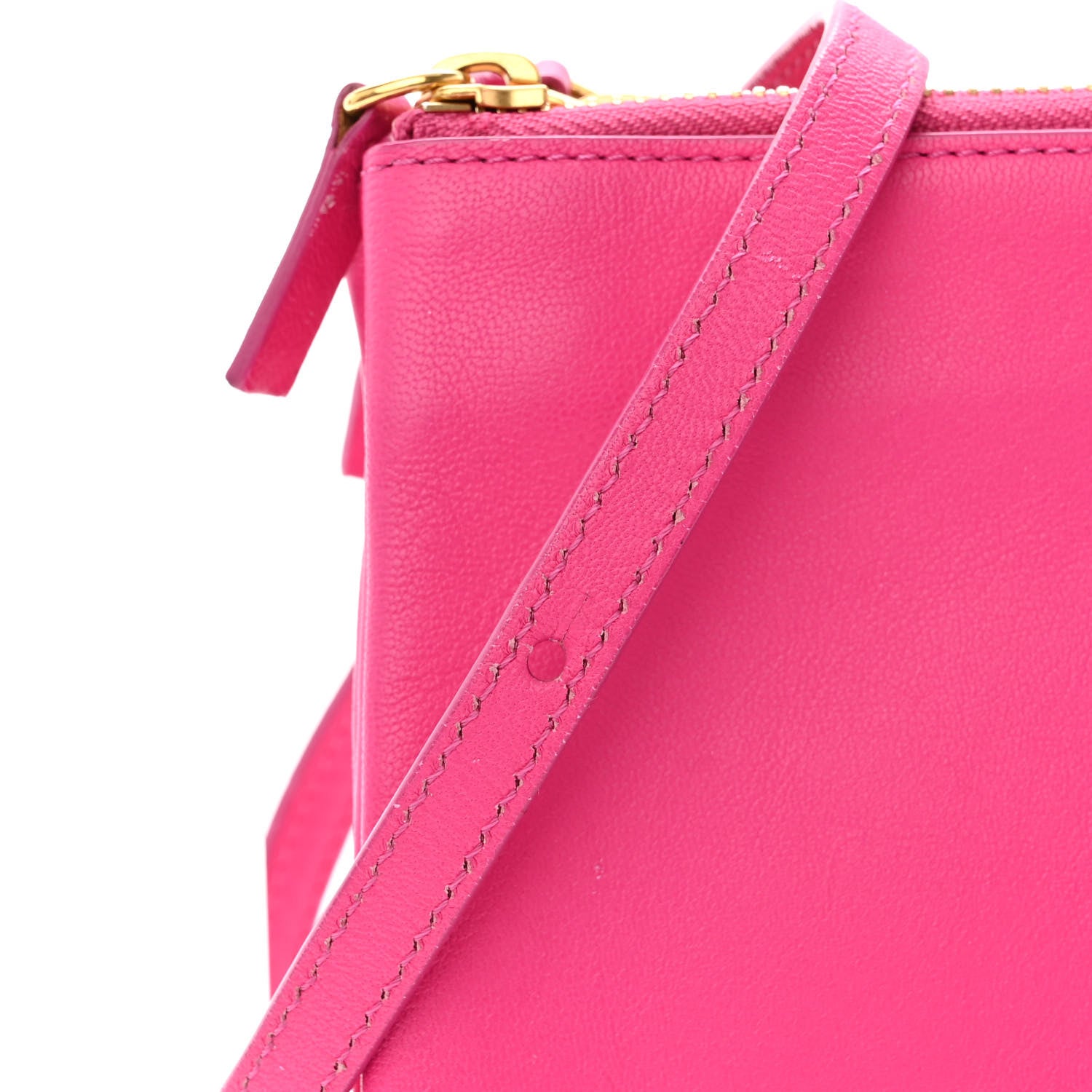 Celine Lambskin Small Trio Crossbody Bag Fluo Fuchsia 13 of 14
