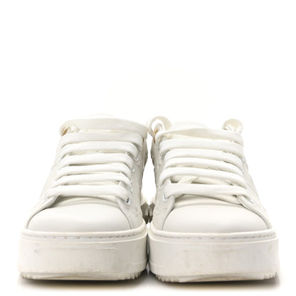 Louis Vuitton Lambskin Embossed Monogram Time Out Sneakers 37 White 3 of 8