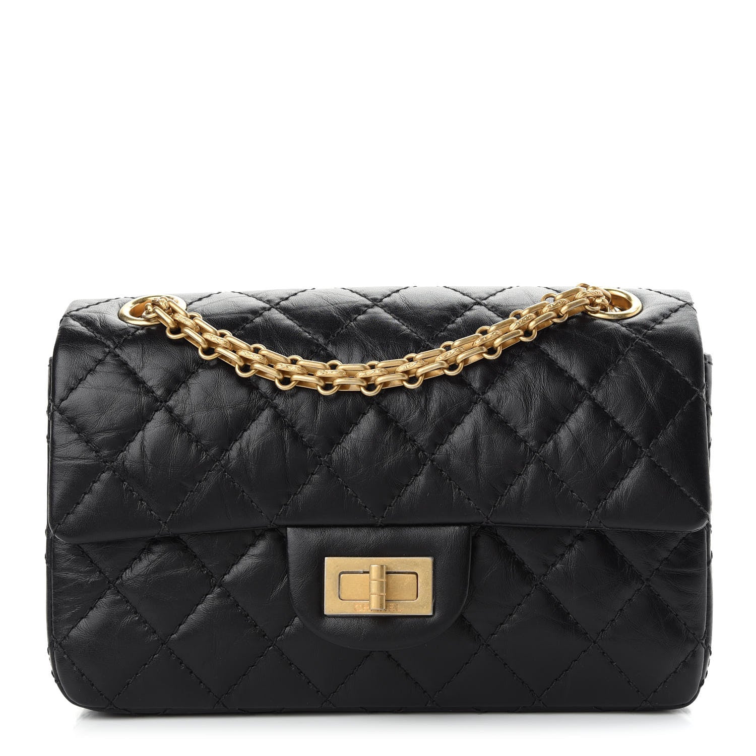 Chanel Aged Calfskin Quilted 2.55 Reissue Mini Flap Black 1 of 9
