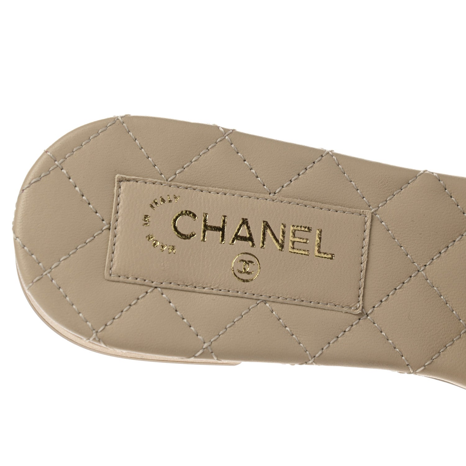 Chanel Satin Mule Sandals 37.5 Beige 7 of 9