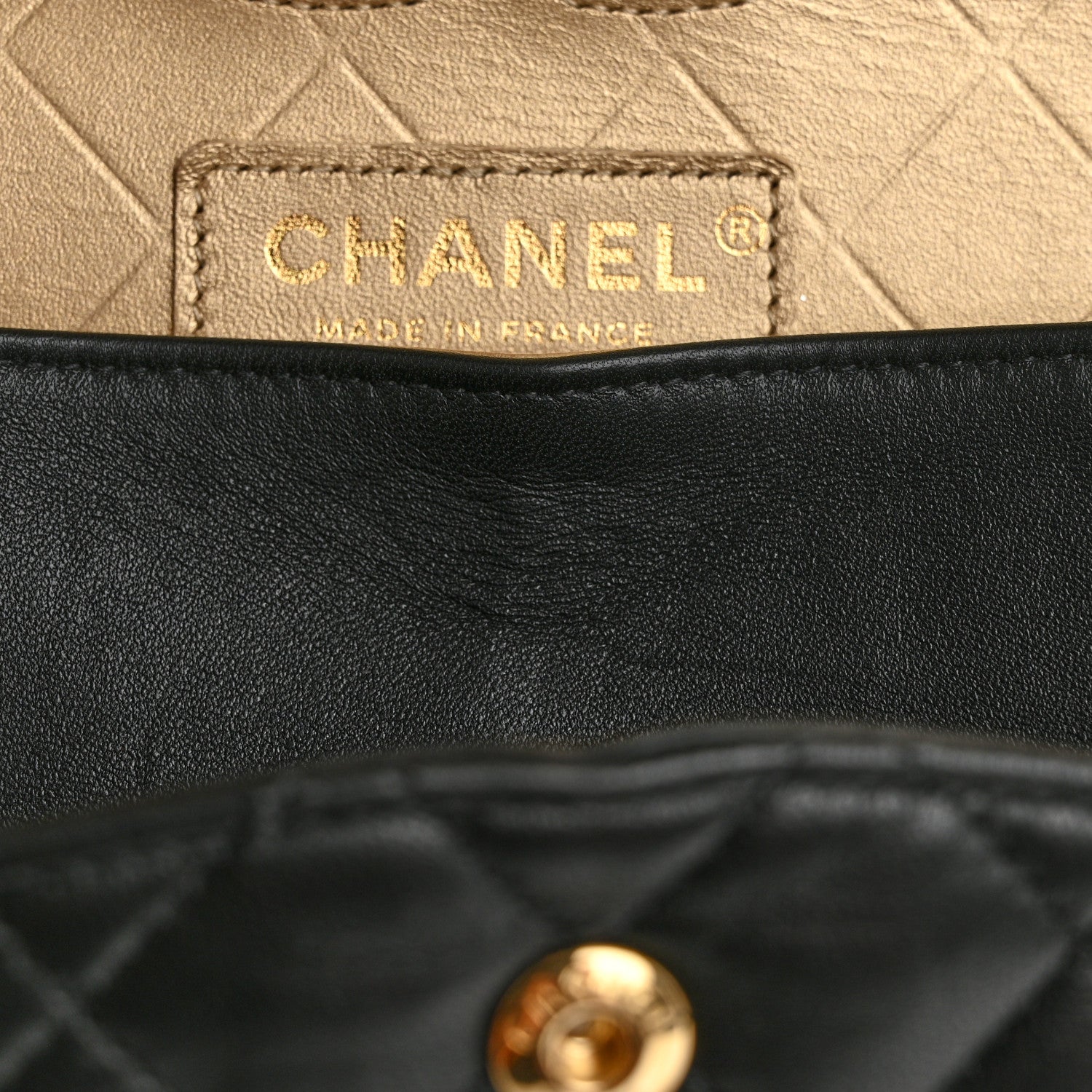 Chanel Lambskin Quilted Medium Rue Cambon Charms Double Flap Black 12 of 14