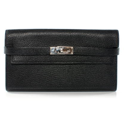 Hermes Chevre Kelly Longue Wallet Black 1 of 9
