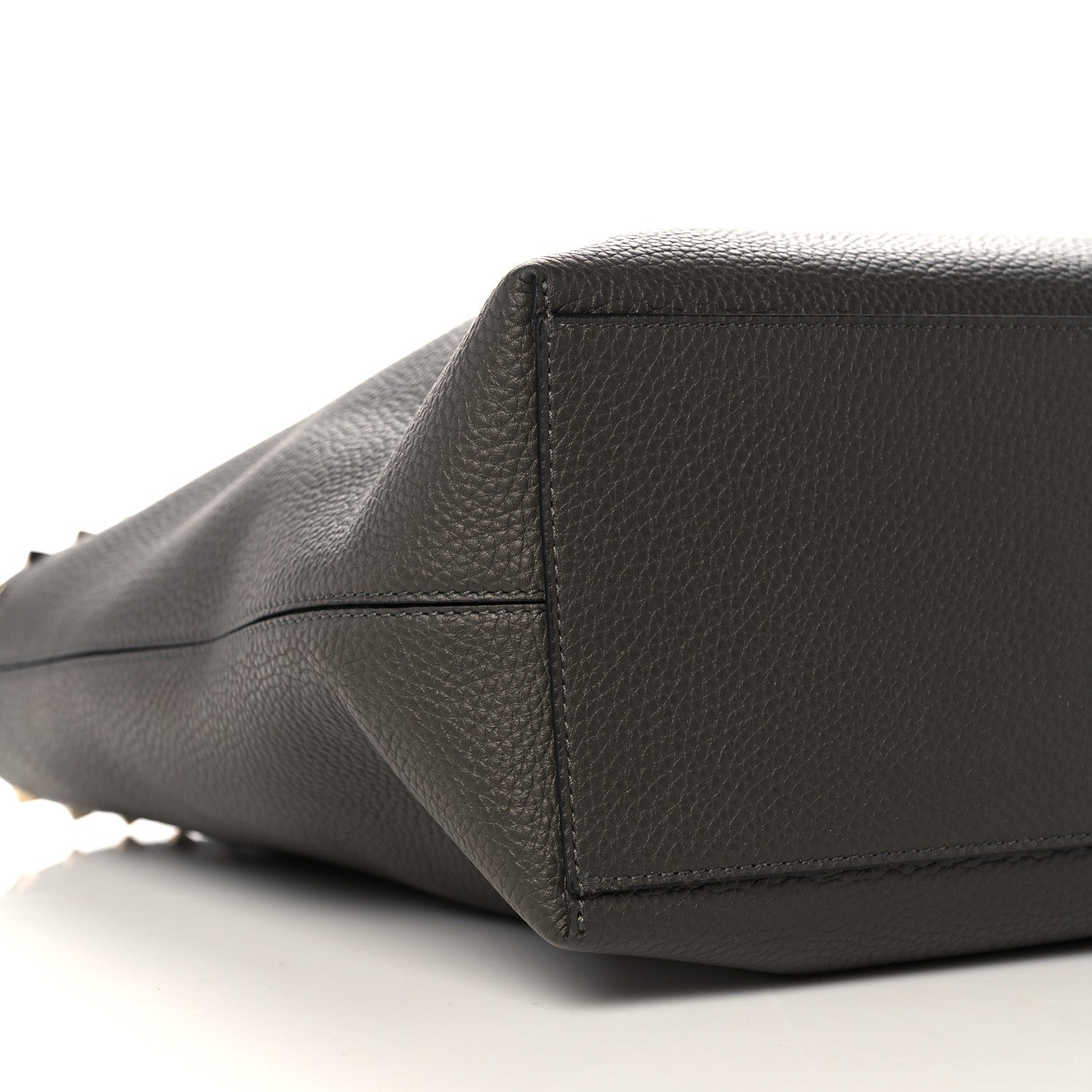 Valentino Garavani Grained Calfskin Rockstud Shoulder Tote Graphite 7 of 8