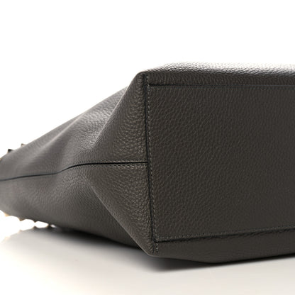 Valentino Garavani Grained Calfskin Rockstud Shoulder Tote Graphite 7 of 8