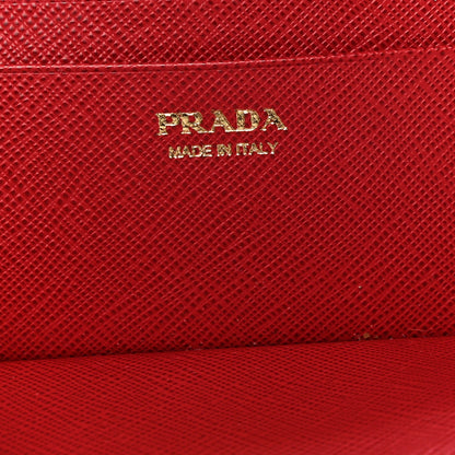 Prada Saffiano Metal Coin Case Card Holder Fuoco 6 of 14