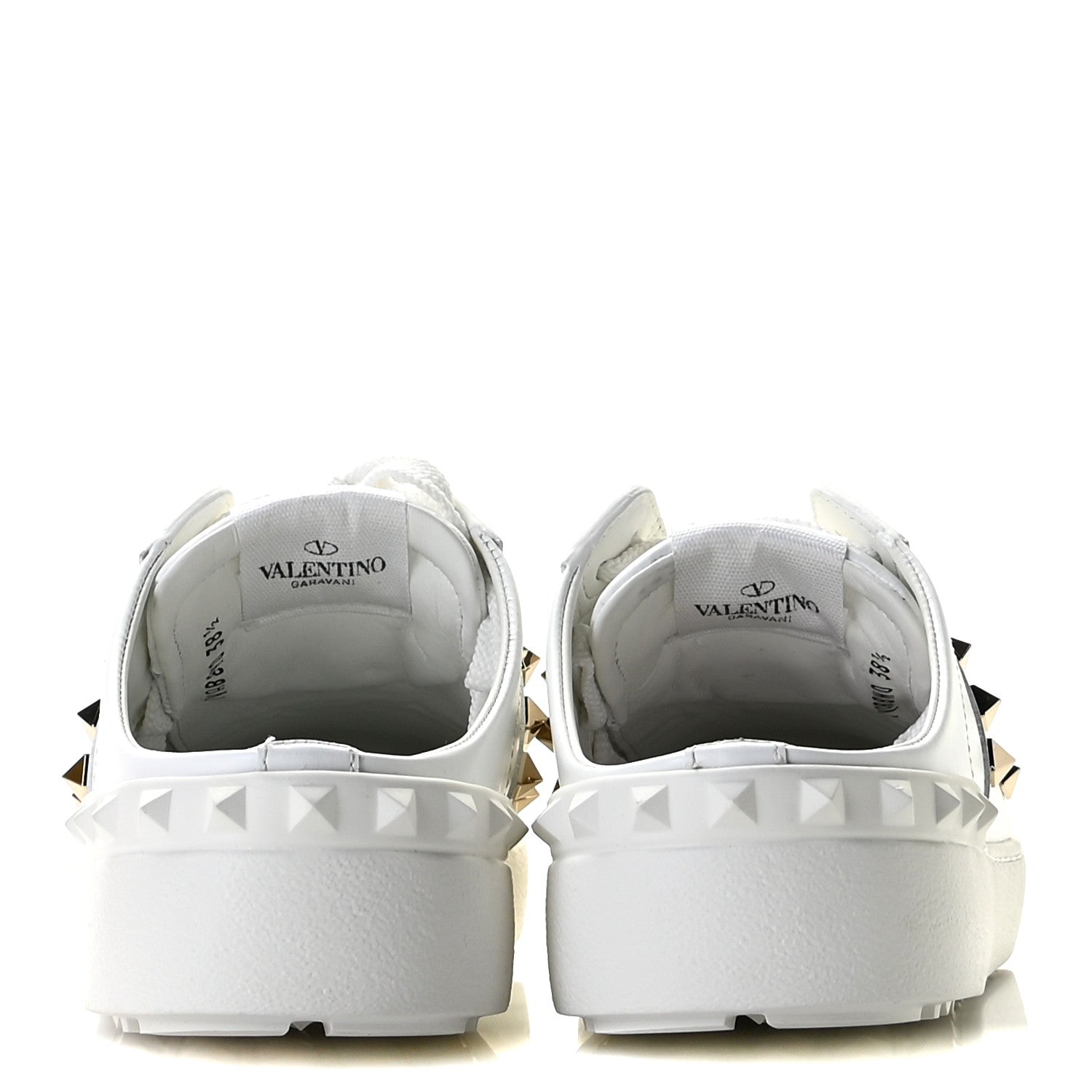 Valentino Garavani Calfskin Untitled Rockstud Sneakers 38.5 White 5 of 15