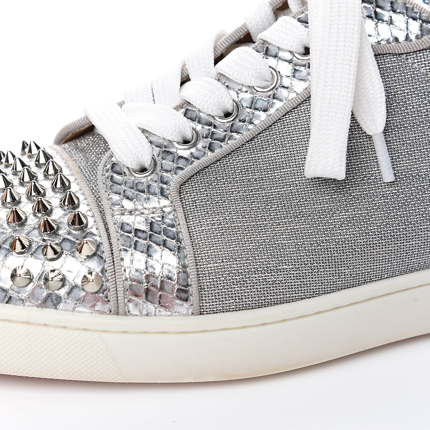 Metallic Louis Junior Spikes Flat Sneakers 41 Silver