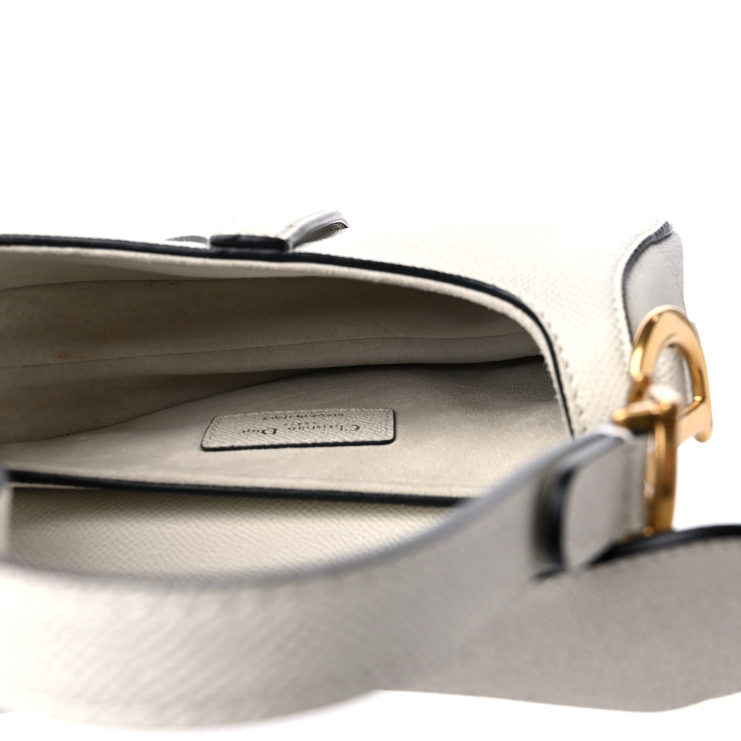 Christian Dior Grained Calfskin Mini Saddle Bag White 5 of 9