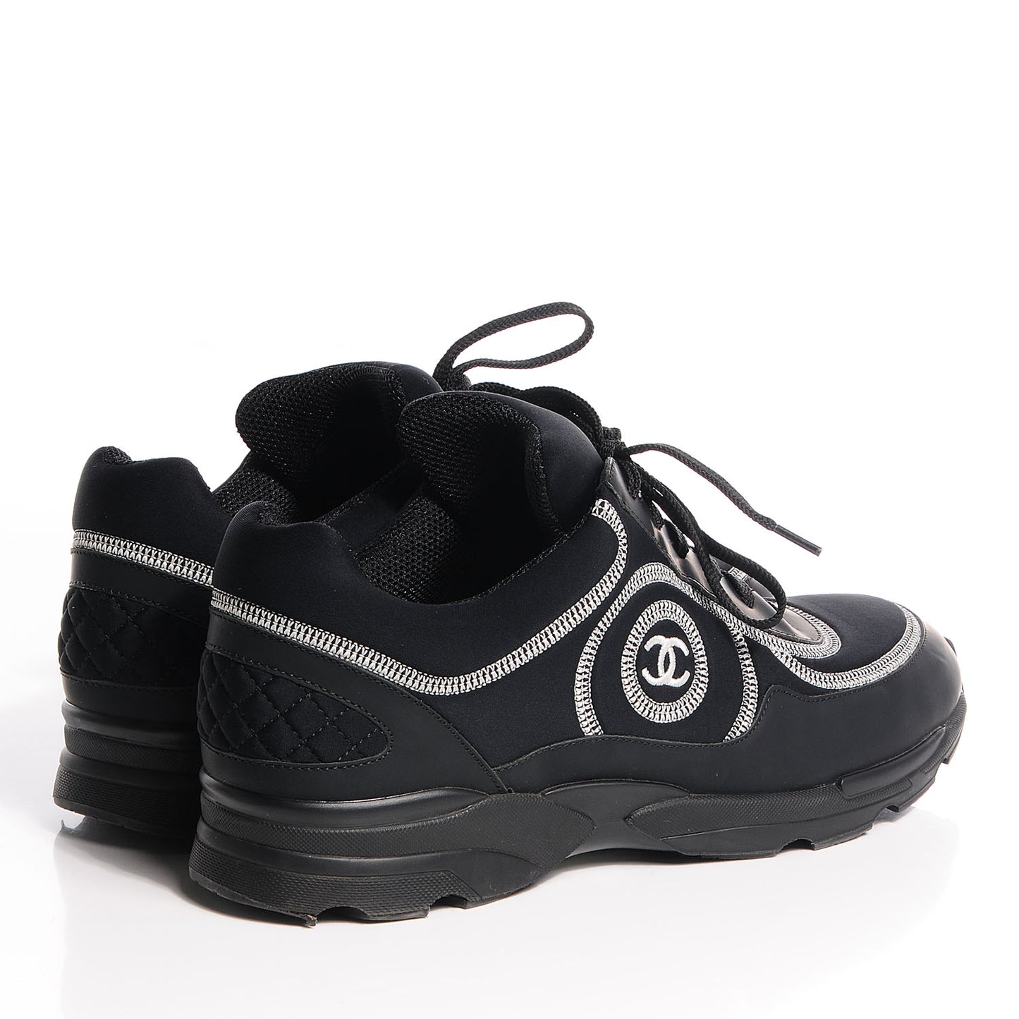 Neoprene Quilted Sneakers 42 Black