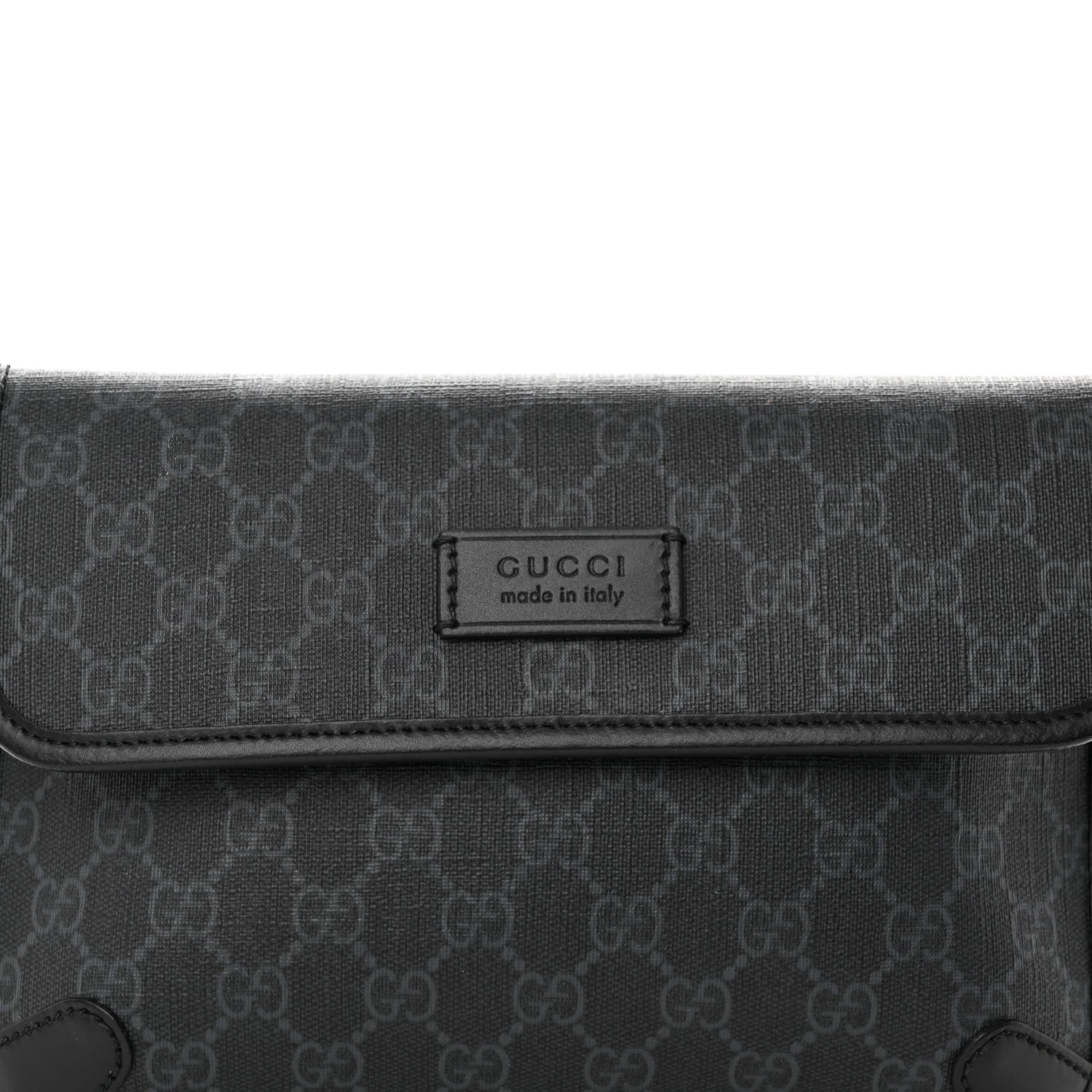 Gucci GG Supreme Monogram Web Slim Belt Bag Black Grey 9 of 14
